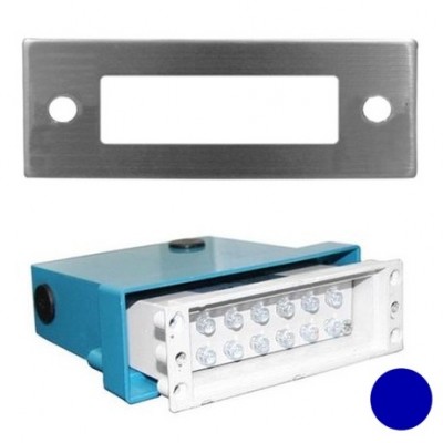Φωτιστικό Χωνευτό Ορθογώνιο LED 0.8W 230V Μπλέ φως Αλουμινίου Inox 9601 IP54